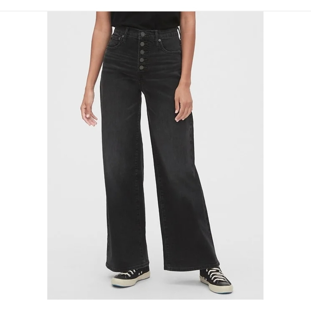 GAP Black High Rise Wide Leg Jeans